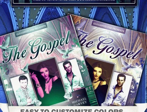 Creative Religious Gospel Fashion Flyer Template with a Facebook Cover 1