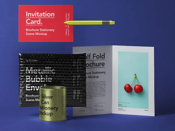 Creative Stationery Dark Envelope and Brochure Mockup 1 1