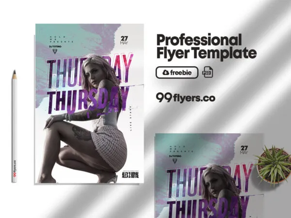 Creative Thursday Nightclub Party Flyer Template 1