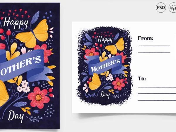Creative Watercolor Happy Mothers Day Card Template 1