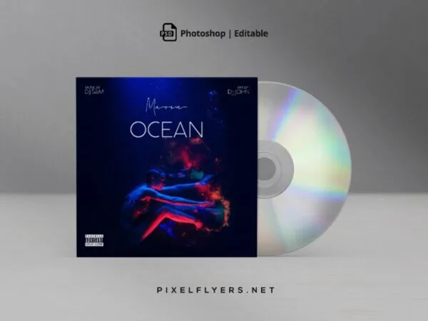Creative and Artistic Ocean Mixtape CD Cover Template 1
