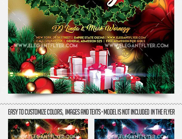 Creative and Cartoon New Years Eve Party Flyer Template Plus a Facebook Cover 1