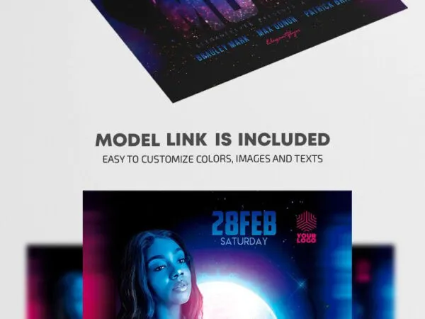Creative and Dark Moon Light Party Flyer Template 1
