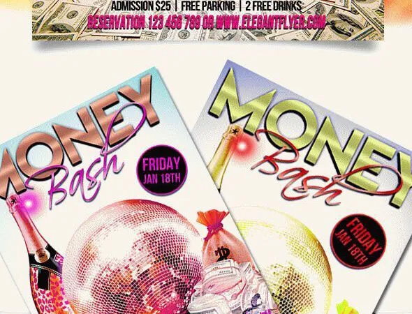 Creative and Fun Money Bash Flyer Template Plus a Facebook Cover 1
