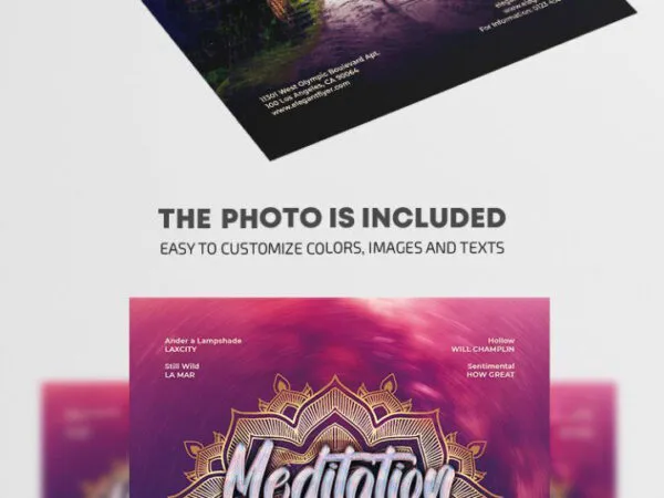 Creative and Round Meditation Sound Flyer Template 1