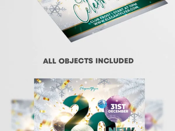 Creative and Snowy New Year Flyer Template 1