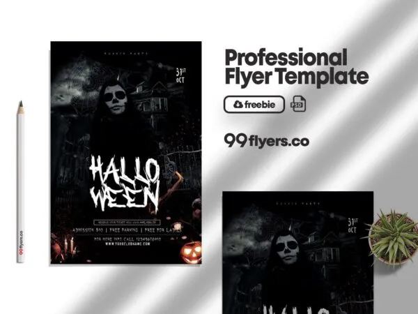 Creepy Dark Halloween Event Flyer Template 1