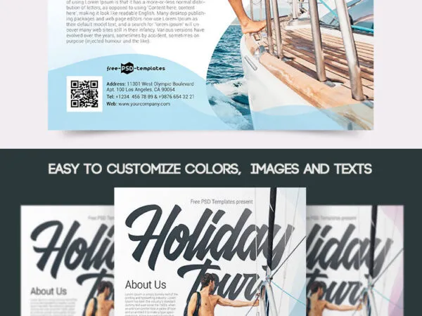 Cruise Holiday Tour Flyer and Facebook Cover Template 1