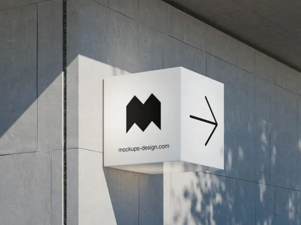 Cube Signboard Mockup 1