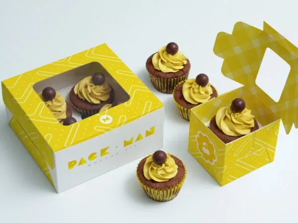 Cupcake Boxes Mockup From Top View 1