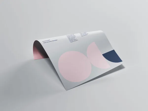 Curled Poster Mockup in Perspective Sight 1