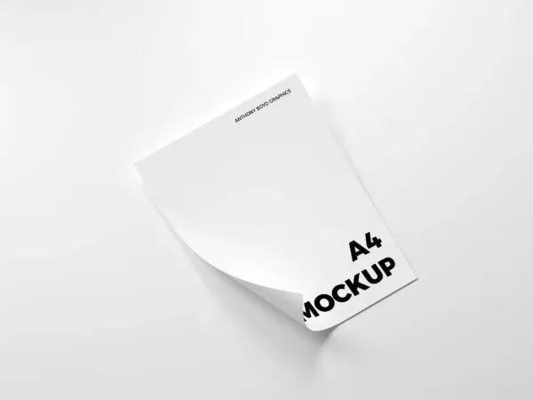 Curly A4 Paper Mockup 1