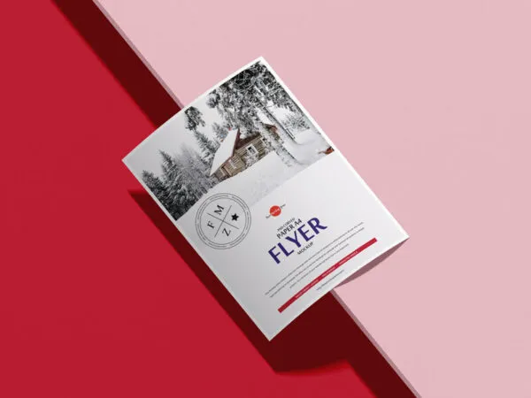 Curved Paper A4 Flyer Mockup 1