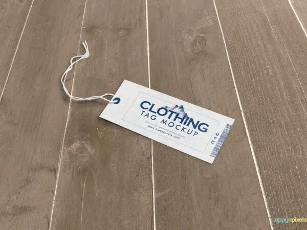 Customizable Small Clothing Tag Mockup with a String 1