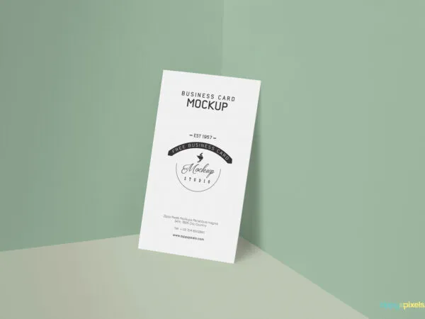 Customizable Vertical Subtle Business Card Mockup 1