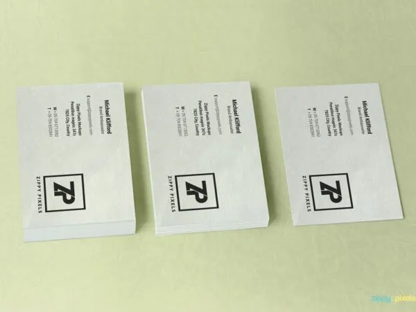 Customizable Visiting Card Mockup in Stacked View 1