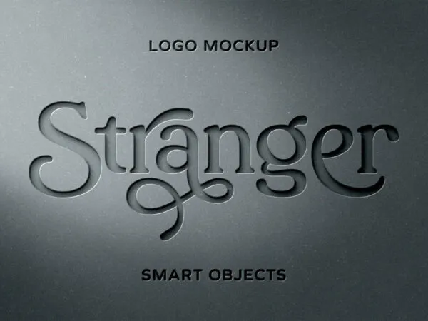 Cut Out Paper Text and Logo Mockup 1