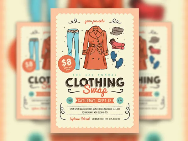 Cute Clothing Swap Flyer Template 1