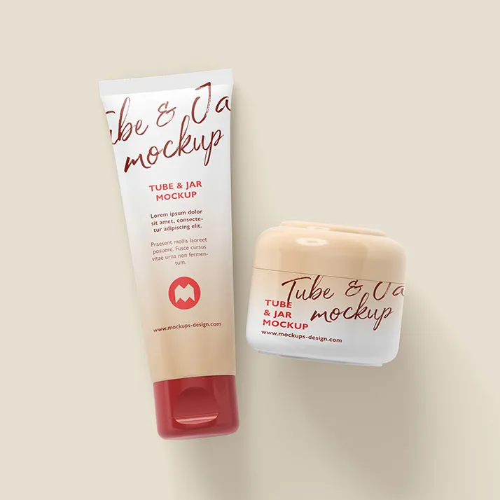 Cute Cosmetic tube and jar mockup Image 5 Designers Lab