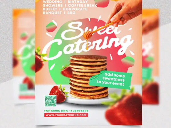 Cute Fruit Sweet Catering Flyer Template 1