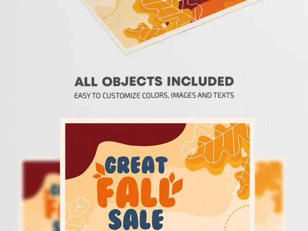 Cute Illustrative Fall Sales Event Flyer Template 1