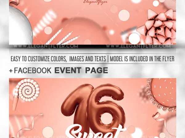 Cute Modern Birthday Flyer Instagram Post and Facebook Cover Templates 1