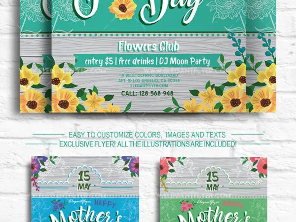 Cute and Fun Mothers Day Flyer Template 1