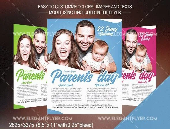 Cute and Infographic Parents Day Flyer Template 1