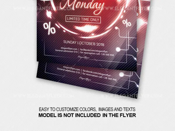Cyber Circle Border Party Flyer Template and Facebook Cover 1