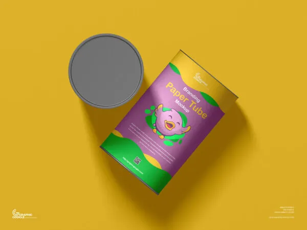 Cylindrical Branding Paper Tube Mockup 1