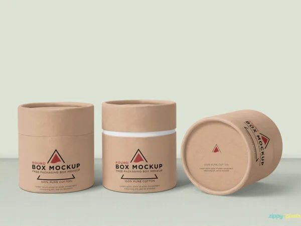 Cylindrical Paper Boxes Mockup 1