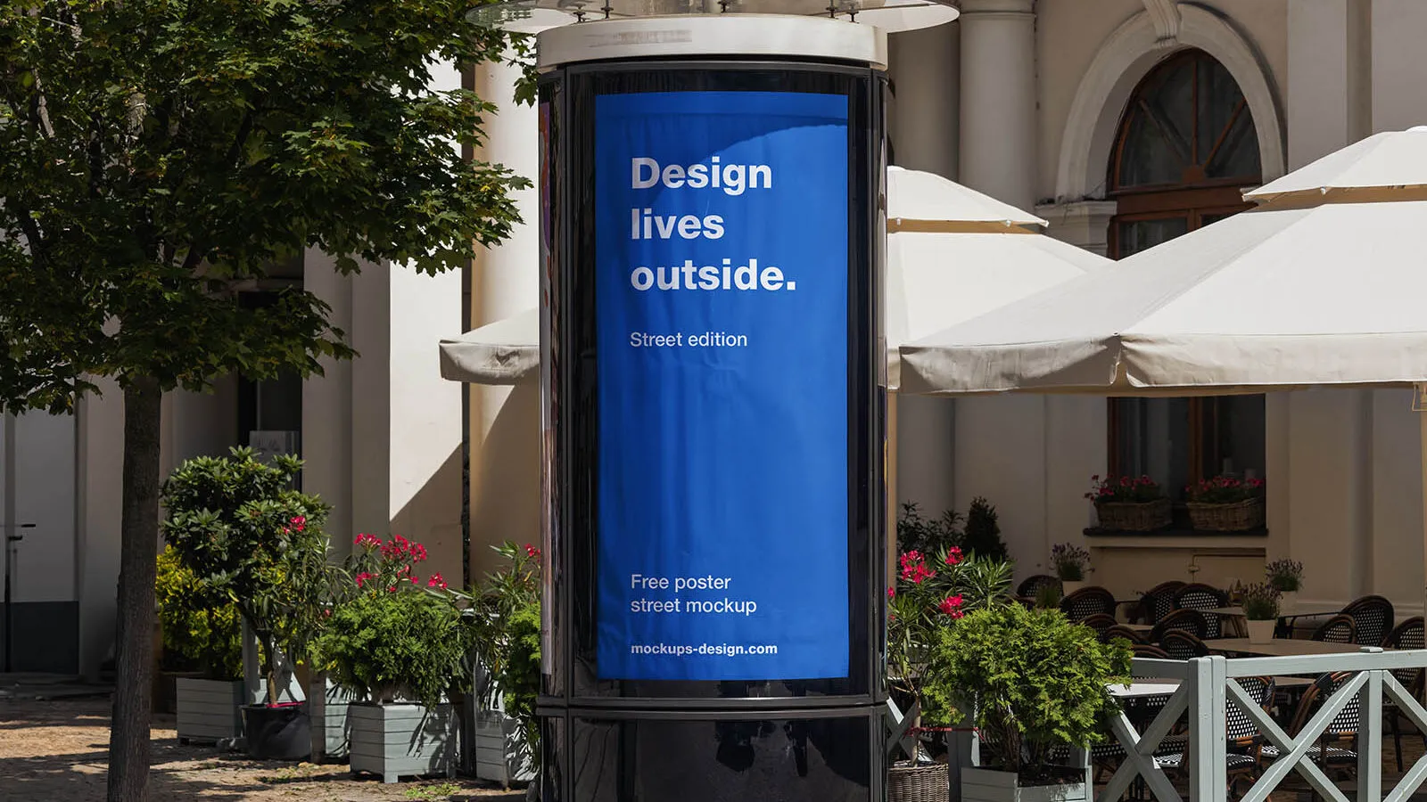 Cylindrical Street Poster Mockup Image 1 Designers Lab