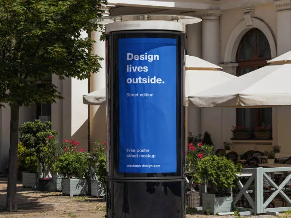 Cylindrical Street Poster Mockup Image 1 Designers Lab