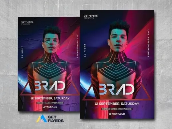 DJ Flyer Template with Colorful Theme 1