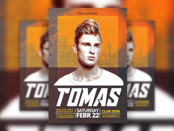 DJ Flyer Template with Concert Background 1