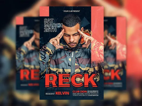 DJ Hip Hop Artist Music Event Flyer Template 1