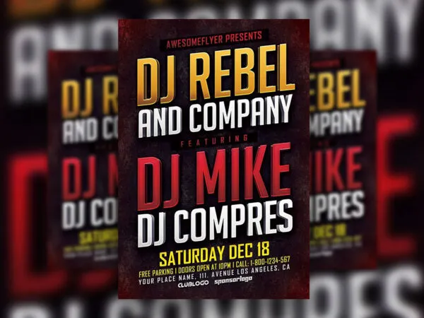 DJ Nightclub Event Flyer Template 1