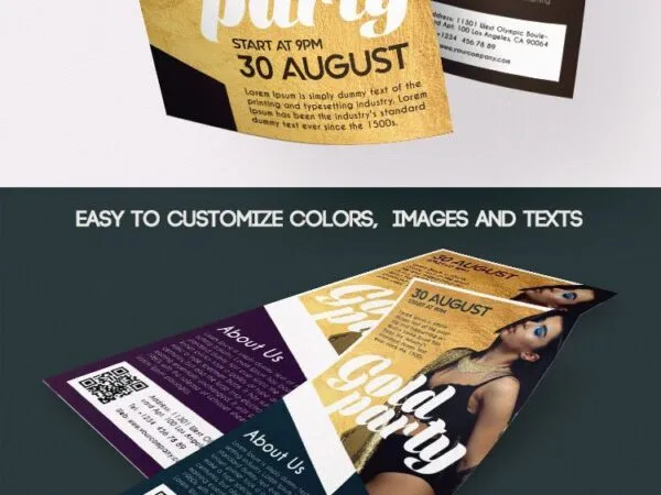 DL Golden Party Flyer and Facebook Cover Template 1