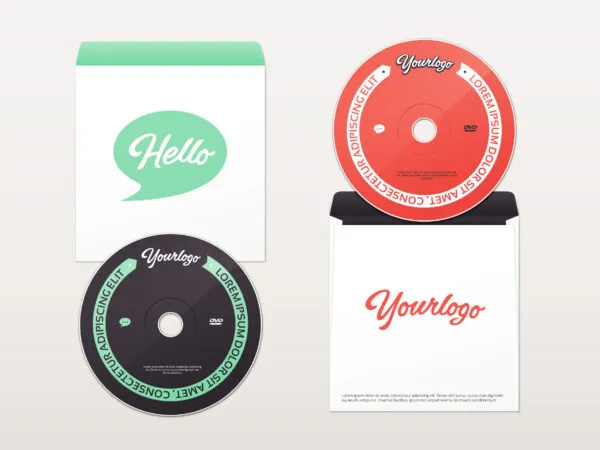 DVD and Paper Envelope Mockups Top View 1