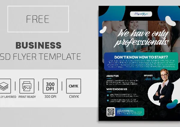 Dark Abstract Business Promotion Flyer Template 1