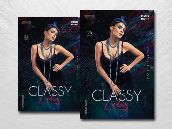 Dark Abstract Night Party Flyer Template 1