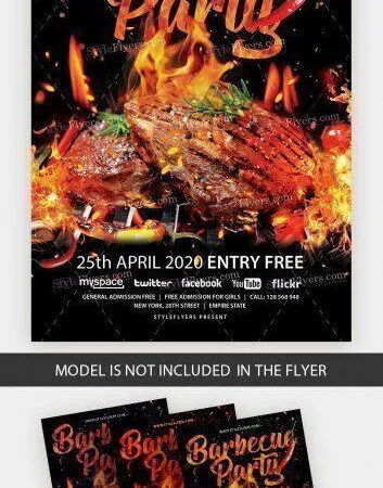 Dark Barbecue Party luxury Flyer Template 1