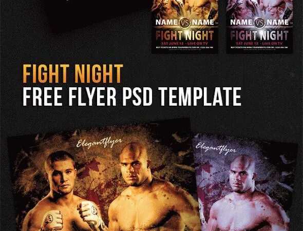 Dark Bloody Wrestling Match Flyer and Facebook Cover Template 1
