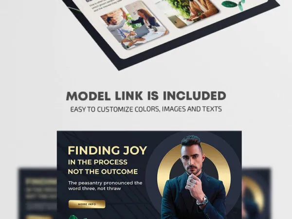 Dark Blue Golden Classy Modern Business Flyer Template 1