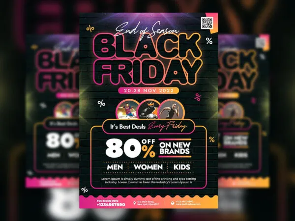 Dark Brick Wall Black Friday Sale Flyer Template 1