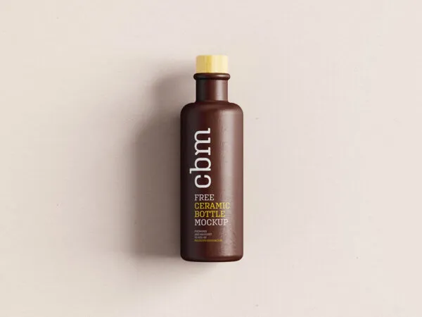 Dark Ceramic Bottle Mockup 1