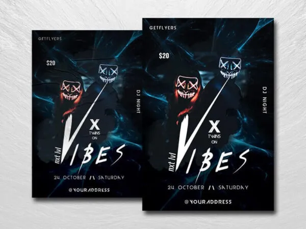 Dark Color Nightclub Flyer Template 1