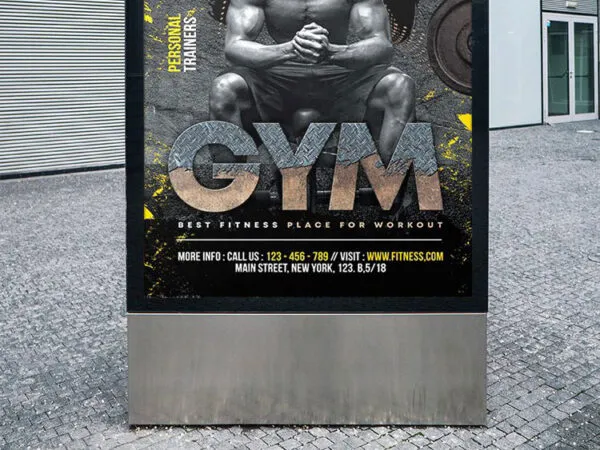 Dark Color Splash Gym and Fitness Poster Template 1