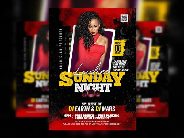 Dark Color Splash Ladies Night Party Flyer Template 1