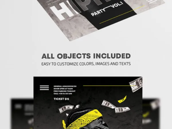 Dark Dollar Hip Hop Event Flyer Template 1
